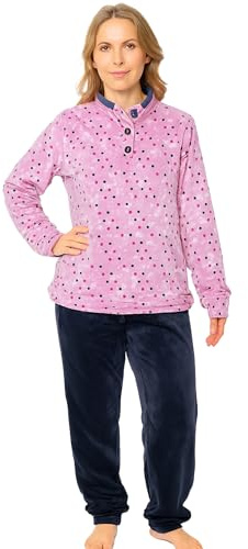 Leedya Pigiama Donna Invernale in Coral, Made in Italy – Morbido e Caldo Come Il Pile ma più Pregiato - Abbigliamento da Casa e Idea Regalo Donna