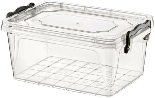 LENAK Clear Reusable Plastic Storage Container - Durable Kitchen Pantry Storage Box For Fridge Freezer, Dishwasher Microwave BPA Free Food Safe Meal Carrier Organizer (1.5 Litres Rectangular)