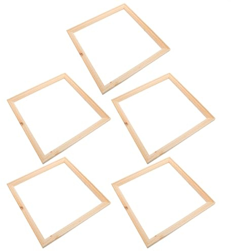 iplusmile Lot de 5 Cadres Photo Vides en Bois Massif de Pin Sylvestre Forme Carrée L 30 X 30 CM Cadres en Bois pour Peinture à L'Huile et Photos Décoration Murale pour Salon et Bureau