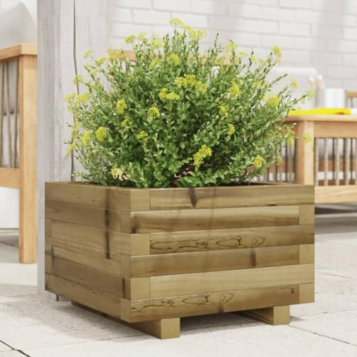 Genérico Jardinera Madera de Pino impregnada 40x40x26,5 cm,Jardín,Jardinería,Maceteros y jardineras,847292
