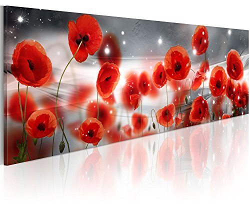 murando Acrylglasbild Blumen 135x45 cm 1 Teilig Wandbild auf Acryl Glasbilder Kunstdruck Moderne Acrylglas Platte Wanddekoration Geschenke Heimdekoration Glasbild Mohnblumen rot b-C-0157-k-a