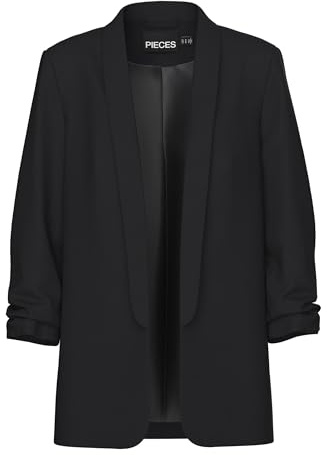 Pieces Women's Pcboss 3/4 Blazer Noos Suit Jacket, Black (Black Black), S UK
