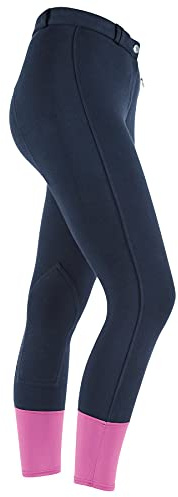 Wessex Shires - Pantaloni da equitazione lavorati a maglia, colore blu navy, per cameriere/bambini 13/14 anni, blu navy, Marina Militare, 13-14 anni