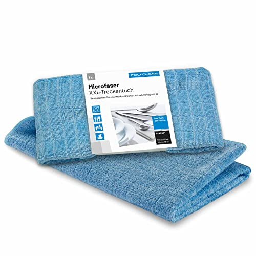 POLYCLEAN 2X XL Microfaser Trockentuch inkl. gratis Wäschesack (60x50 cm)