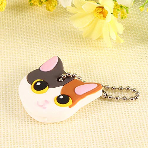 Hztyyier 2Pcs Cartoon Key Caps Funky Cat Key Covers Cute Animal Identifier Caps Tags Key Covers