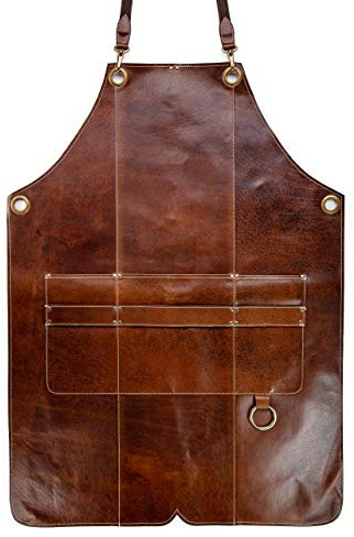 Angus Stoke Premium Lederschürze BOB - Vollleder Grillschürze - Vintage Leder Schürze BBQ & Küche & Bar Bob (XXL-XXXL)