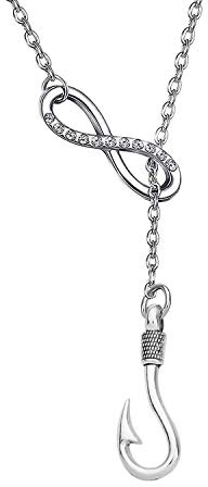 CHOORO Fish Hook Necklace Fishing Hook Pendant Jewelry Womens Necklace Fish Hook For Her