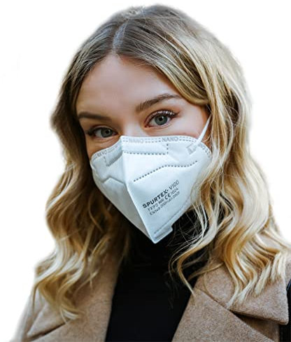 SPUR 5 mascarillas FFP2 SpurTex® V100 mascarilla FFP2 Ultra protección 98.5%, 5 Capas con Nanomembrana Mascarillas FFP2 Homologadas. Certificado CE EN149:2001+A1:2009