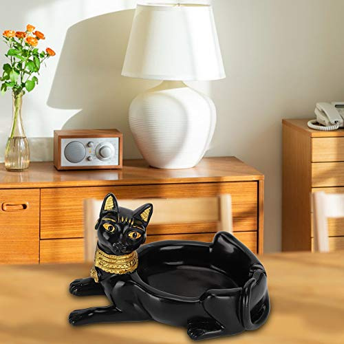 Outdoor Ashtray for, Cool Tray Sets for,Cat Ashtray Tray Holder Egyptian Tabletop Cat Shape Ornament for Car, Home, Office Decoration and Travel