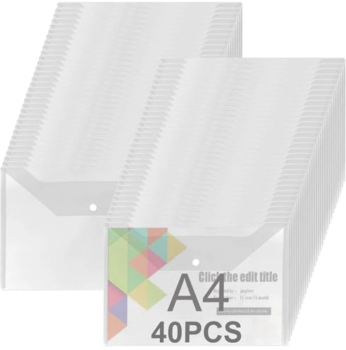 ASelected 40 Piezas Portadocumentos A4 Fundas Transparentes