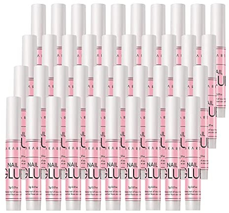 Makartt Nagelkleber Für Kunstnägel, Schnelltrocknend in 5 Sekunden, 40Pcs Extra Stark Nail Glue Und Schnelltrocknend Salon Qualität Nagel Kleber Für Tips, Perfekt für Glitzer, Strasssteine
