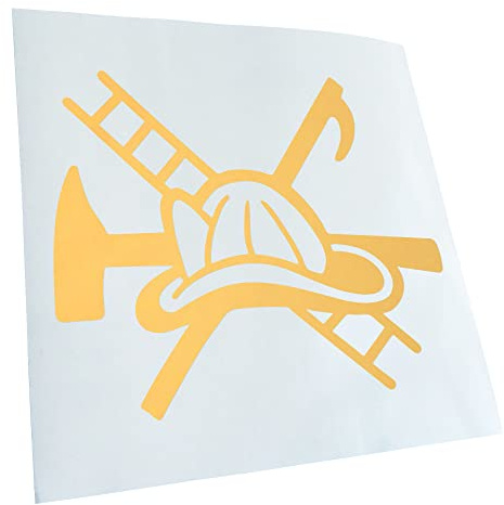 Kiwistar - Autocollant - Casque de pompier - Motif 2 - chromee doré - G30 - Pour voitures, vélos, véhicules, motos, cyclomoteurs, tuning, vitres arrière