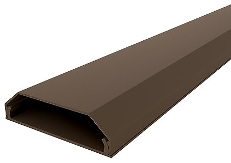 Onpira® Aluminium Kabelkanal in 5 Farben – TV-Kabelkanal selbstklebend oder zum Schrauben – für Wand & Boden – saubere Kabelführung im Innen- & Außenbereich (50x1100mm, Braun Selbstklebend: Nein)