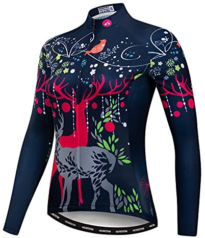 Hotlion Damen Radtrikot Langarm Fahrradjacke Herbst Fahrradbekleidung Oberteile
