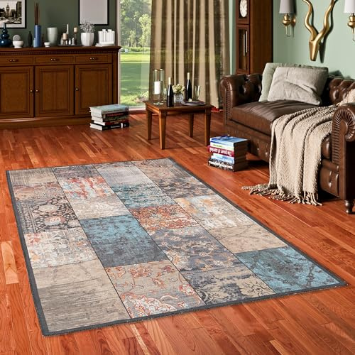 Pergamon Finesse - Tapis de Design Vintage - Baroque Patchwork Multicolore - 6 Tailles