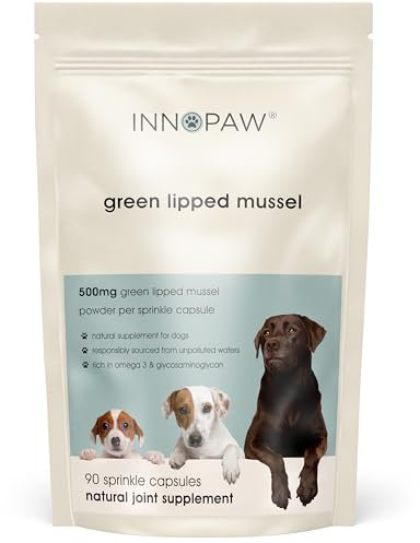 INNOPURE Green Lipped Mussel For Dogs 500mg - 100% Pure, No Fillers or Binders, Joint Care For Dogs, New Zealand Sourced with Omega-3 Fatty Acids & Vitamins - 90 Capsules, UK Made