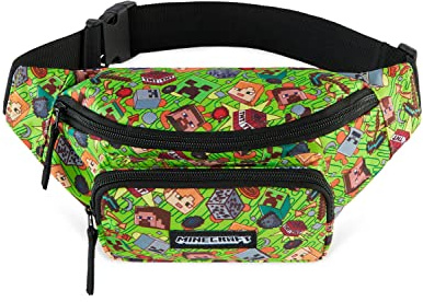 Minecraft Set Riñoneras con Correa Ajustable, Bolso de Viaje para Niños (Multi)