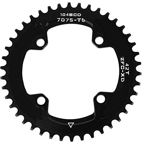 BCD 104MM 40T 42T Schmaler breiter Kettenblatt Einzelkettenring Kurbelgarnitur AM/XC Fahrrad Positive und Negative Zahnscheiben (42T-Scheibe (104BCD))