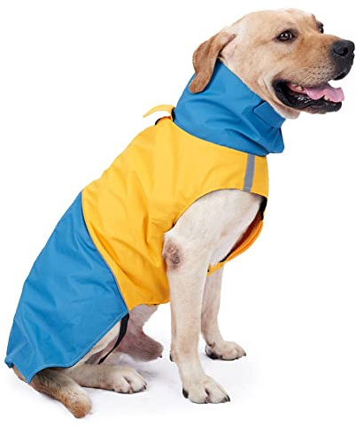 ENDBAG hundejacke wasserdichte Hunde-Regenjacke – Allwetter-reflektierender Hunde-Regenmantel mit Traktionsöffnung, um Kälte und Wärme zu halten(Color:2,Size:XXS)