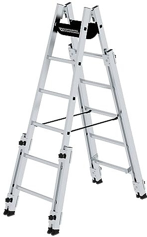 PROREGAL Sprossen-Stehleiter | treppengängig | 2x6 Sprossen | Leiter, Teleskopleiter, Trittleiter, Bockleiter, Sprossen-Doppelleiter
