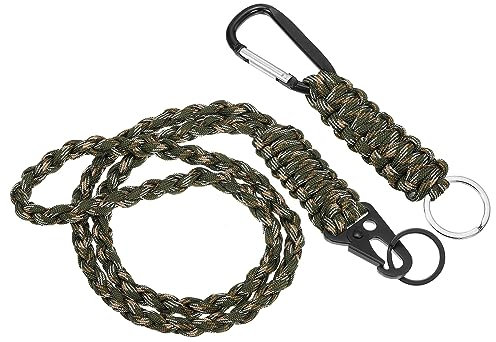 PATIKIL Paracord Schlüsselanhänger 2 Stück 14.5cm, 55cm Geflochtenes Lanyard mit Haken Clip und Schlüssel Ring für Draußen Aktivitäten