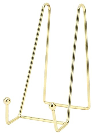 Espositore Per Porta Targa in Metallo,Supporto Per Cornice Per Foto, Espositore Per Arte, Supporto Per Tabellone Per Nail Art in Oro, Robusto Ed Elegante Supporto Per Cornice Per Ufficio Showroom