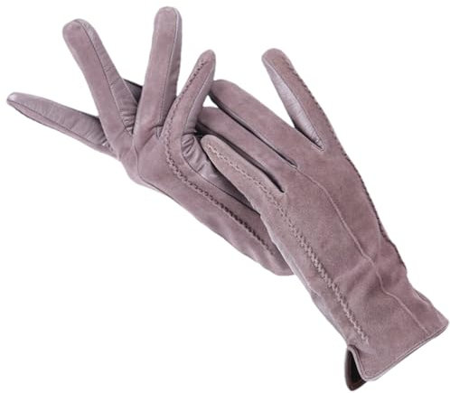 HEAITHpool Touch Handschuhe Farbe Winter Damen Lederhandschuhe Wildleder Damenhandschuhe Pastel pink XXL