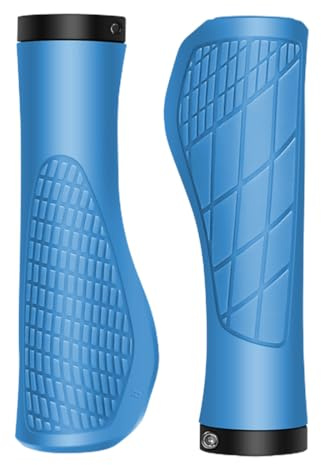 JSKWIKE 2 Puños para Bicicleta Antideslizante Caucho Puños Manillar Bicicleta Aluminio Doble Bloqueo de 22mm Mango para Bicicleta Puños MTB Ergonomicos para Montaña Bici Plegable Scooter Puños
