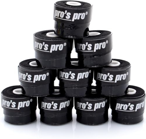 Generisch Pros Pro Tennis Griffbänder Super Tacky Plus 10 Stück schwarz