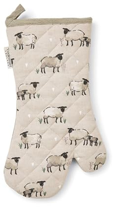 Cooksmart Highland Sheep Gauntlet Oven Gloves Heat Resistant | British Designed, Heat Resistant Gloves, Extended Length Mitts, Kitchen Protection, Baking Accessory, Comfortable Grip