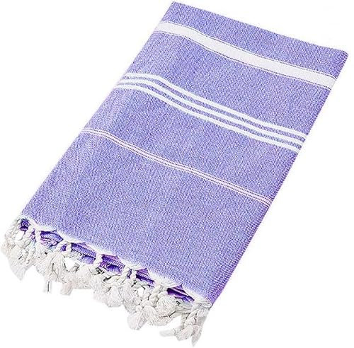 FEBE Asciugamano da spiaggia indaco in cotone, 180 x 90 cm, ultraleggero con panno per hammam, asciugamano da sauna, telo da picnic