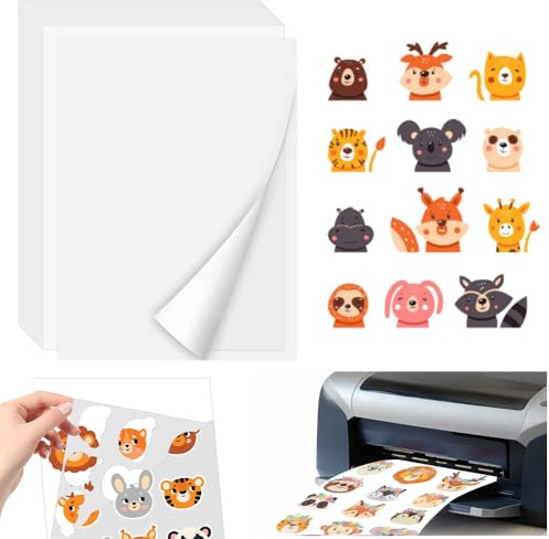ADERTOS 30 Stk A4 Selbstklebende Folien Bedrucken Matte Weiss Klebefolien Druckerpapier Bedruckbar Vinylfolie Inkjet Vnyl Aufkleber Sticker für die meisten Tintenstrahldrucker Laserdrucker