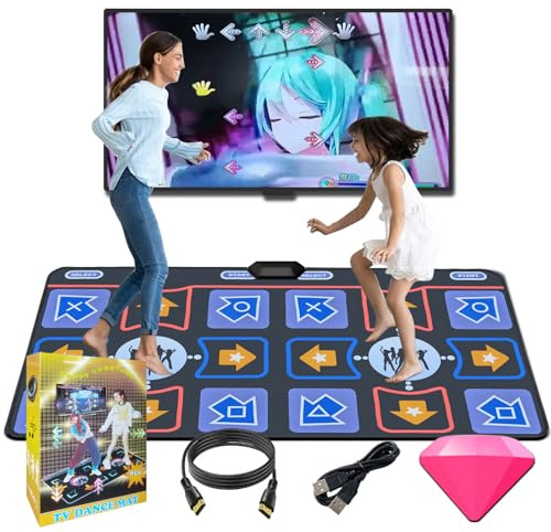 Damcoola Tappetino da Ballo per Bambini e Adulti, Doppio utente per TV, Morbido Tappetino da Ballo in Flanella per Esercizi e Giochi, Plug & Play Giochi di Famiglia, Regali per Ragazze e Ragazzi
