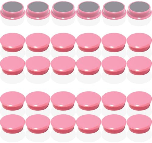 DUJEQM Magnete für Magnettafel - 30 Stück Starke Rosa Kühlschrankmagnete – Runde Magnet Mini Magnete für Whiteboard, Magnetwand & Pinnwand – Klein Magneten, Bunte Tafelmagnete für Küche, Büro, Schule