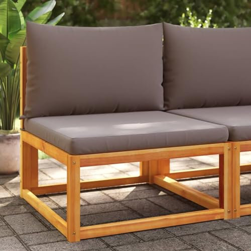 LAPOOH Gartensessel ohne Armlehnen mit Kissen Massivholz Akazie, Gartenstühle, Gartenmöbel, Balkonstuhl, Garten Stühle, Terrassenstühle, Balkonmöbel - 4008161
