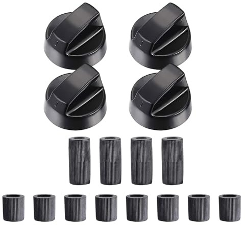 Pièces de rechange pour boutons de four, boutons de commande pour plaques de cuisson | 4 boutons de rechange | Accessoires de bouton, bouton de cuisinière thermostatique, bouton de cuisinière pour