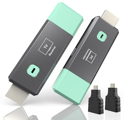 Émetteur et récepteur HDMI sans fil 4K, 50 m, sortie 1080p, port HDMI portable sans fil avec micro et mini extension kit pour diffuser de la vidéo et de l'audio à surveiller depuis un ordinateur