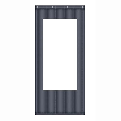 Rideau de porte magnétique à isolation thermique 90 x 240 cm en coton robuste pour portes coulissantes de balcon - Garde au chaud - Coupe-vent et insonorisant