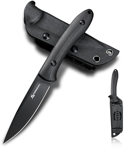 FORESAIL Kleines feststehendes Messer, 8.3cm DC53 Stahlklinge und G10 Griff, mit Kydex Scheide, feststehendes Messer EDC für Männer Frauen, Outdoor Wandern Camping Messer