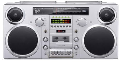 OZTYSGXM Multi-function Portable CD Tape Player, AM/FM Radio, Retro Cassette Player Boombox, USB/Cassette/Bluetooth/AUX Input, Built-in Speaker, Classic 80S Style for Family Gathering,White