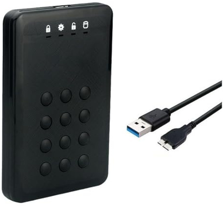 PPcdfre HDD Enclosure SSD-fodral krypterat hårddiskhölje 5 Gbps USB 3.0 SATA hårddiskhölje för 2,5 tums hårddisk