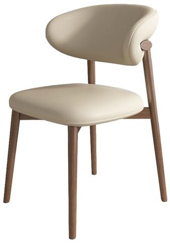 Lot de 4 chaises de salle à manger modernes en bois massif avec dossier incurvé et pieds en noyer - Chaises de cuisine et de salle à manger pour la décoration et le confort de la maison (C 1