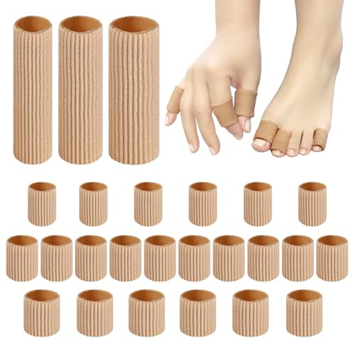 FICOFISE 25 stycken tåskydd, silikon, skärbart tåskydd, stor tå, 3 olika storlekar, tåkuddar, flexibla tåhätta, för tår och finger, kudde, majs, förhårdnader, blåsor liktornar