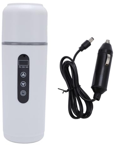 Omabeta 1pcs da 500 Ml di Tazza di Riscaldamento per Auto, Bollitore Elettrico da Viaggio Portatile 12V 24V, Tazza di Riscaldamento in Acciaio Inossidabile per Camion per Auto