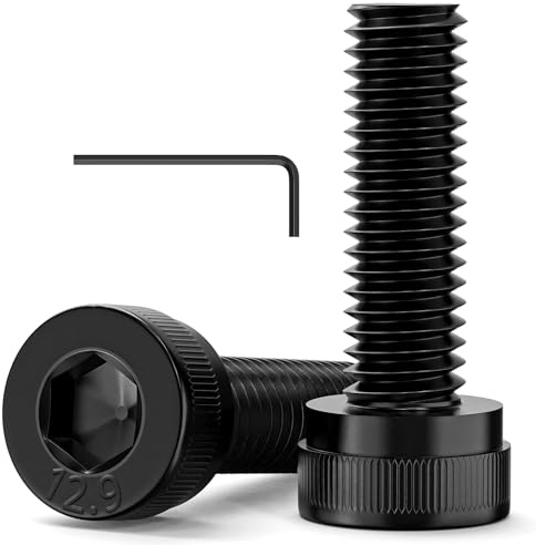 Valorada 120Pcs M3 Bolts, M3 x 10mm Hex Socket Head Cap Screws Bolts, 12.9 Grade Alloy Steel, Black Oxide Finish, Allen Socket Drive, Full Threads, with Hex Spanner
