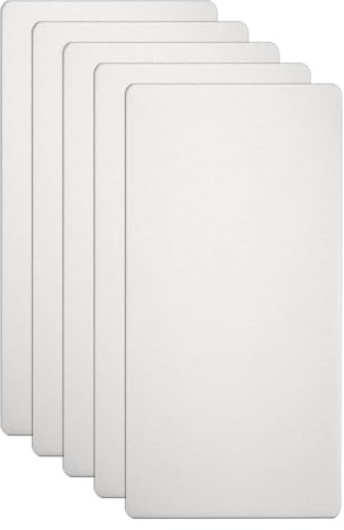 QUARKZMAN 5 Stück Metall Visitenkarten 4.7 x 2.4 x 0.02 Gebürstet Silber | Laser Gravur Karten, 304 Edelstahl, Individuelle Rohlinge, CNC Gravur Platten, Für Haus Büro DIY Geschenk Einladungen