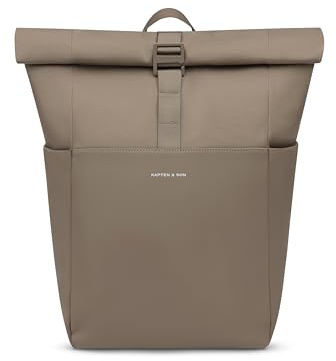 Kapten & Son Rucksack Basic Walnut 16-18 L | Rolltop Rucksack Damen & Herren Braun | Handgepäck Rucksack mit 14'' Laptopfach | Vegan & Wasserabweisend