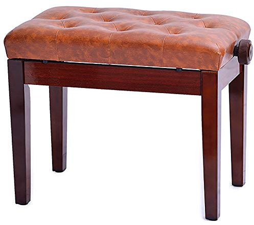 Pianopall med keyboardbänk, enkel hisspall, justerbar pianopall i massivt trä, 65x34x45cm, teak, teak-65x34x45cm, teak-65x34x45cm,Teak-65x34x45cm