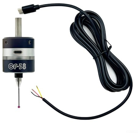 Autilyshop CF-38 Buscador de borde de gatillo 3D para centros de mecanizado CNC, fresadoras, tornos con sonda de acero inoxidable, contactos chapados en oro ± X±Y+Z Dirección de sonda 0.005 mm