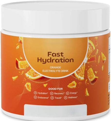 Poudre de boisson électrolytique – Délicieuse boisson hydratante sans sucre – Hydratez-vous pendant le voyage – Orange – Végétalien
